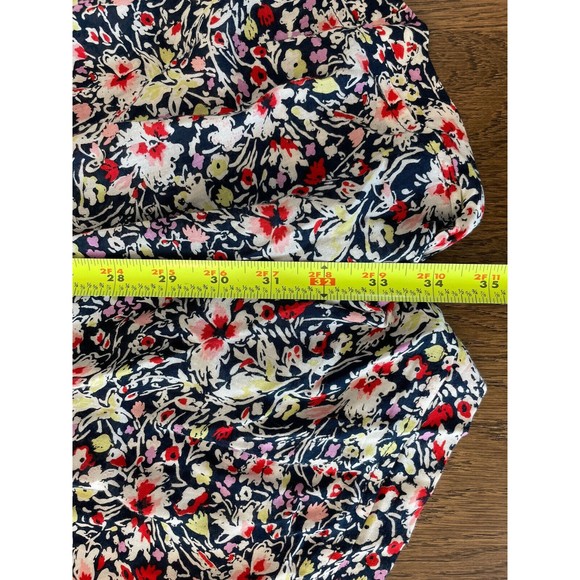 Poupette St Barth Navy Floral Romper Women’s S Frayed Hem Half Sleeve V Neck - Picture 13 of 13